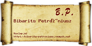 Bibarits Petróniusz névjegykártya